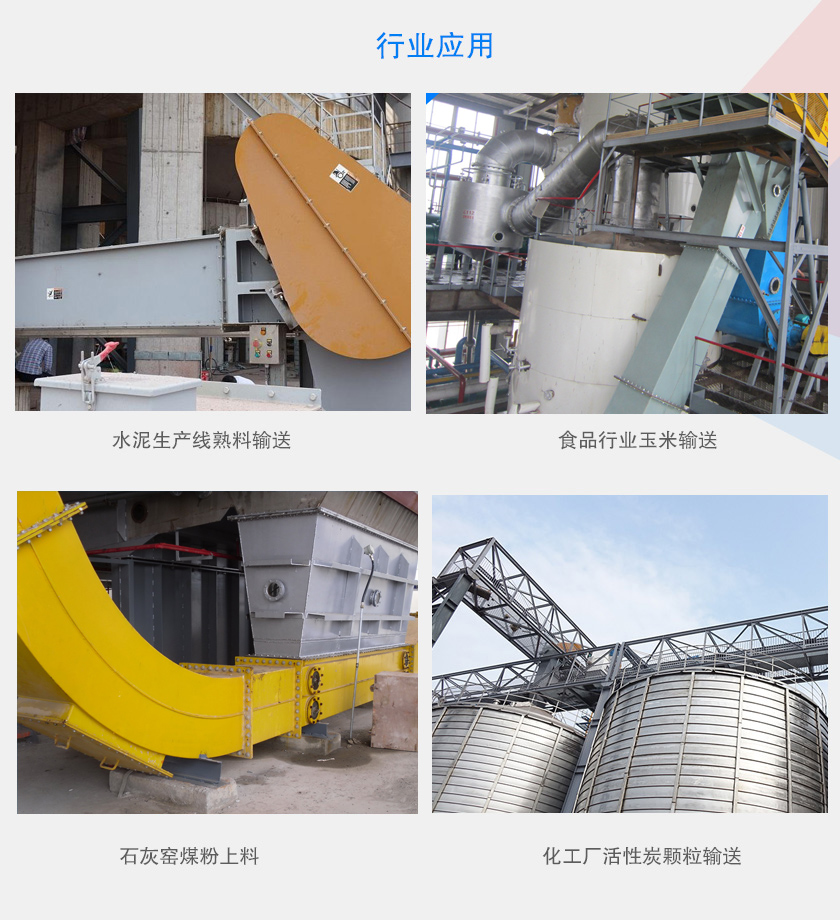 可以水平、傾斜或垂直布置，主要用于水泥、食品、化工、煤炭等行業(yè)